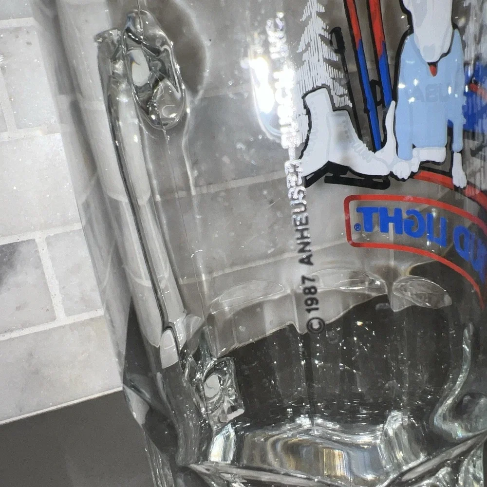 1987 vintage Anheuser Busch Bud Light Spuds Mackenzie beer mug